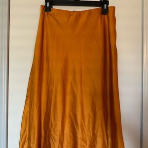 Satin Orange, express size medium maxi skirt